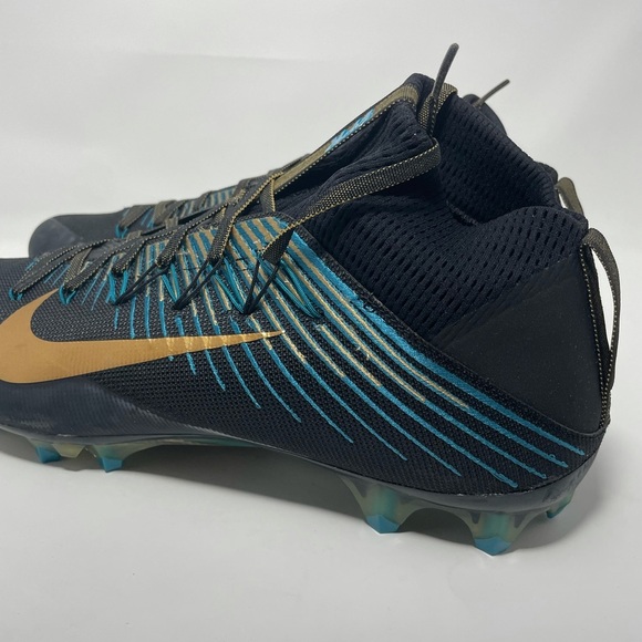 Nike Vapor Untouchable 2 PF Black/Blue/Gold Football Cleats - Picture 6 of 7